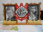 Porta retrato de 2 foto com time corinthians no meio